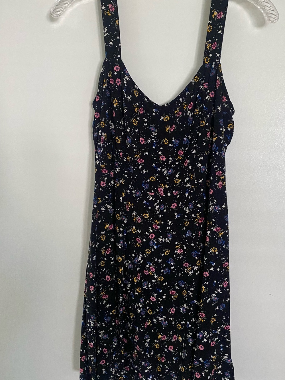 GAP Navy Floral Midi Dress with Pink, Yellow & Blue Flowers